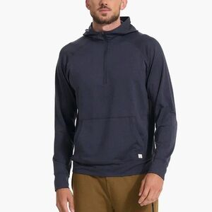 Vuori Men’s Sweatshirt Ponto Performance Half Zip Hoodie Lightweight Blue
